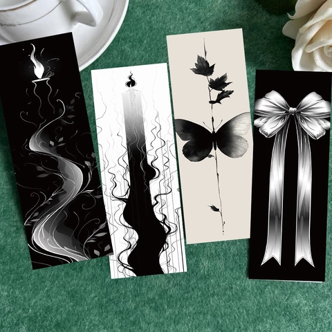 Minimalistische Zwart-wit Inktstijl Artistieke Papieren Bladwijzers Set Voor Lezers Studenten Decoratie DIY Schrijfwaren Accessoire