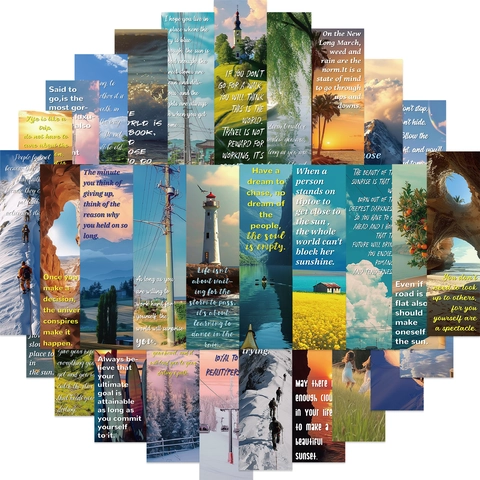 Ästhetische Landschaft Lesezeichen Inspirierende Zitate Dekorative Papier Seitenmarker Für Lesen Journaling DIY Zubehör