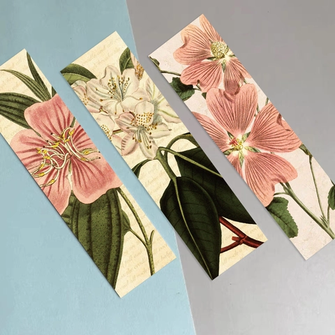 Segnalibri in Carta Botanica Vintage Illustrazione di Piante Fiori Uccelli Segnapagina Retro per Lettura Scrapbooking DIY Ufficio