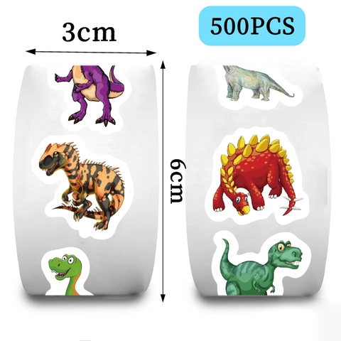 Adesivi Decorativi con Dinosauri dei Cartoni Animati per Bambini Insegnanti Forniture per Aule Sigilli per Buste Scrapbooking