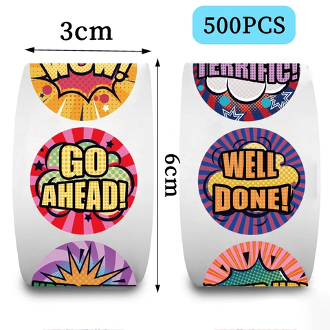 Cartoon Pop Art Beloningsstickers Voor Kinderen Leraar Klaslokaal Motiverende Lofetiketten Voor School Thuisonderwijs Stickers