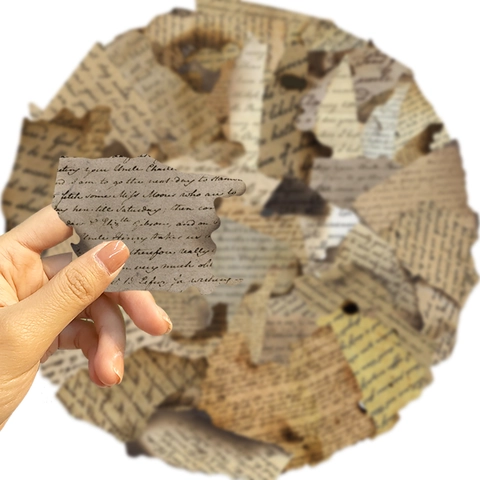 Adesivi Vintage Con Bordi Bruciati Lettere Inglesi Impermeabili Estetici Decorazioni Fai Da Te Per Scrapbooking E Diario