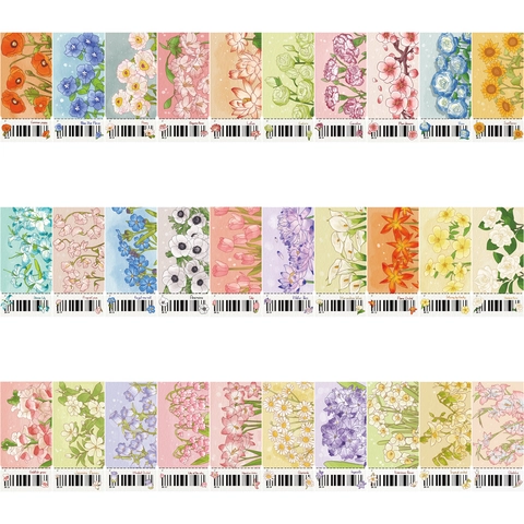Hand Painted Floral Paper Bookmarks Artistic Botanical Design Bookmarks For Reading Journaling Stationery Decor Supplies
