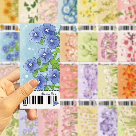 Hand Painted Floral Paper Bookmarks Artistic Botanical Design Bookmarks For Reading Journaling Stationery Decor Supplies