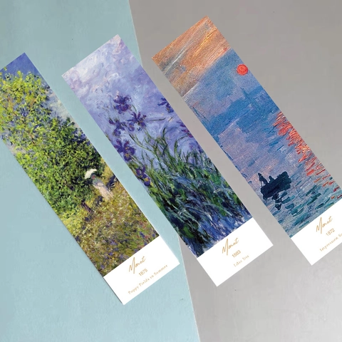 Marcadores de Libros de Papel de Pintura al Óleo Famosa Artística Estilo Impresionismo Van Gogh Monet Para Estudiantes Oficina Escuela