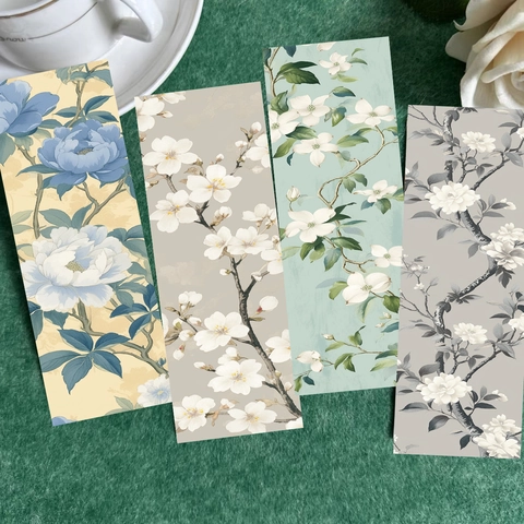 Künstlerische Blumen Papier Lesezeichen Rechteckige Aquarell Blumen Lesezubehör Für Studenten DIY Journal Dekoration