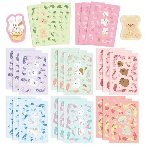 Süße Cartoon Tier Band Sternenfolie Aufkleber DIY Dekorative Abziehbilder Für Laptop Handyhülle Scrapbook Journal PVC Bedruckte Aufkleber