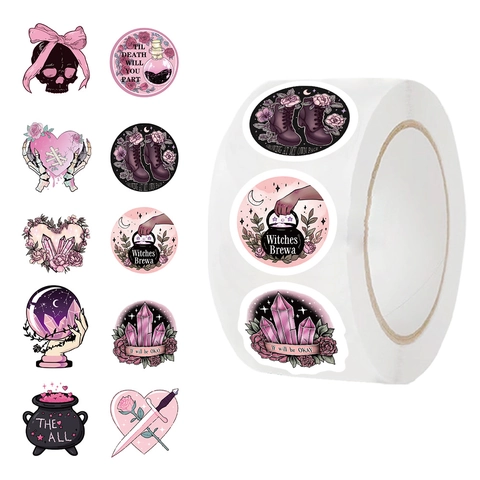 Pastel Goth Stickers Gothic Witchy Aesthetic Waterproof Washi Tape Seal Labels For Scrapbooking Journaling DIY Decoration