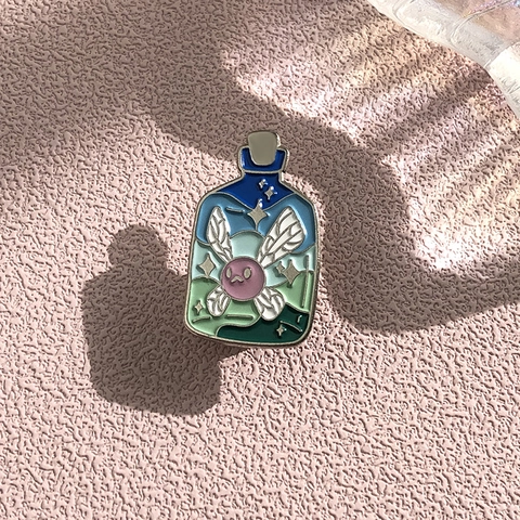 Cartoon Zaubertrank Flasche Emaille Pin Legierung Fee Mit Flügeln Abzeichen Brosche Für Kleidung Tasche Rucksack Dekor Unisex Schmuck Geschenk