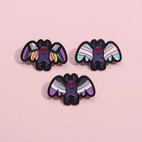 Dark Punk Rote Augen Mothman Emaille Pin Brosche Für Rucksack Hut Dekoration Legierung Motte Fledermaus Reversnadel Stolz Flagge Schmuck