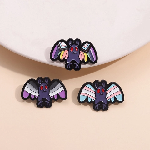 Dark Punk Rote Augen Mothman Emaille Pin Brosche Für Rucksack Hut Dekoration Legierung Motte Fledermaus Reversnadel Stolz Flagge Schmuck
