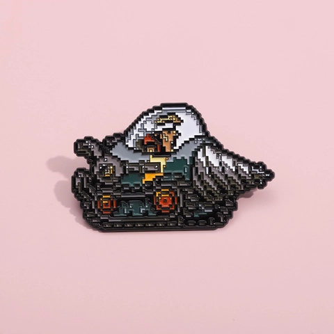Creative Pixel Art Tank Enamel Pin Alloy Brooch Retro Game Style Metal Badge For Backpack Clothes Decoration Accessories