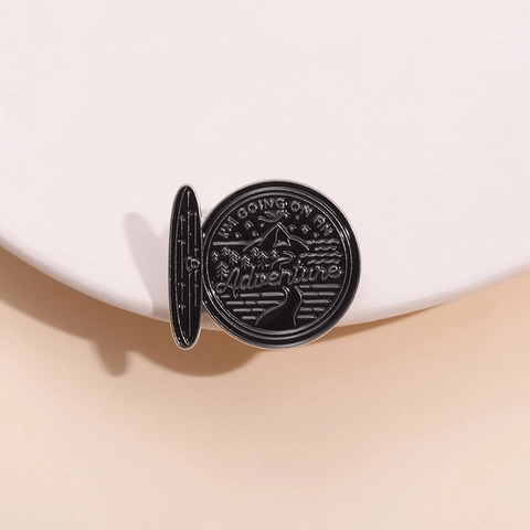 Adventure Mountain Forest Enamel Pin Badge Alloy Outdoor Dragon Lettering Brooch For Unisex Travel Fashion Jewelry Gift