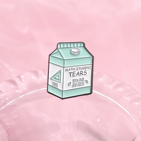 Kreative Milchkarton Emaille Brosche Student Tears Legierung Abzeichen Lustige Akademische Chemie Pflege Mathe Informatik Anstecknadel