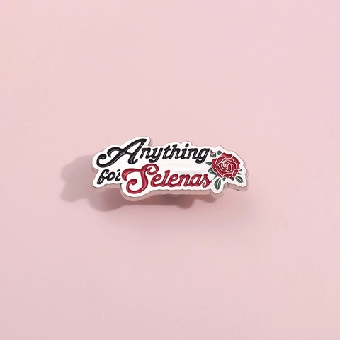 Anything For Music Singer Quote Rose Enamel Pin Brooch Alloy Metal Badge For Clothes Backpack Women Men Jewelry Gift