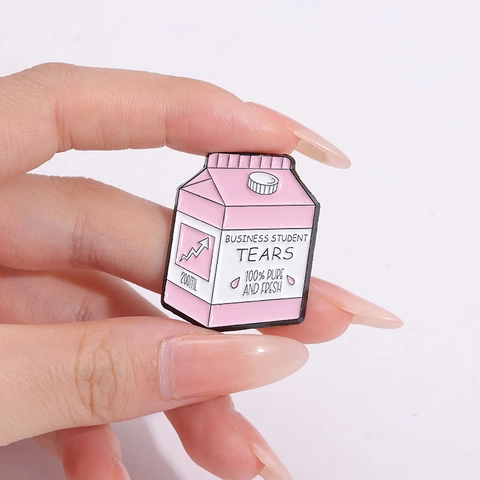 Lustige Milchkarton Emaille Brosche Pins Student Tears Akademische Fächer Informatik Pflege Chemie Mathematik Wirtschaft Metall Abzeichen Geschenk Für Kleidung Rucksack