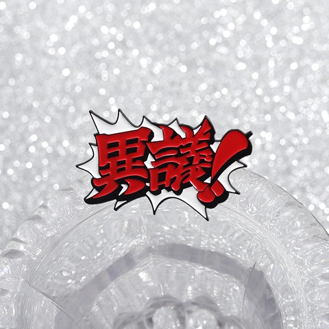 Zinklegierung Anime Spiel Inspirierte Brosche Objection Text Dialogblase Anstecknadel Emaille Abzeichen Für Kleidung Taschen Zubehör