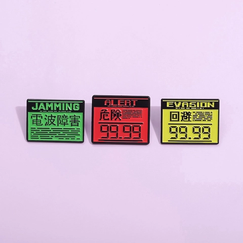 Cyberpunk Emaille Legering Brosche Waarschuwingsbord Ontwerp Alert Evasion Jamming Stijl Voor Rugzak Kleding Unisex Mode Decoratie