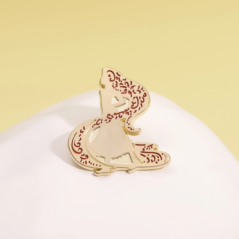 Spilla In Smalto In Lega D'oro Vintage Sole Fiore Camaleonte Silhouette Distintivo Gioielli Per Abbigliamento Borsa Spilla Da Bavero Regalo