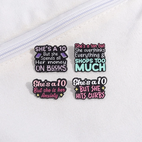 Lustige Zitat Emaille Pin Legierung Brosche Für Buchliebhaber Persönlichkeit Meme Buchstaben Metall Abzeichen Für Taschen Kleidung Zubehör