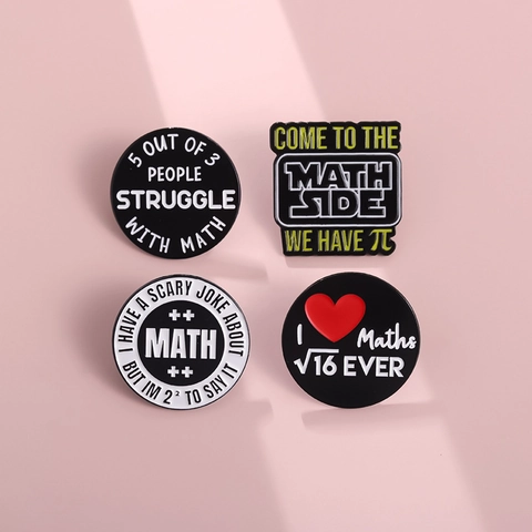 Funny Mathematics Enamel Pin Zinc Alloy Painted Math Joke Brooch Badge For Students Teachers Backpack Clothes Accessories