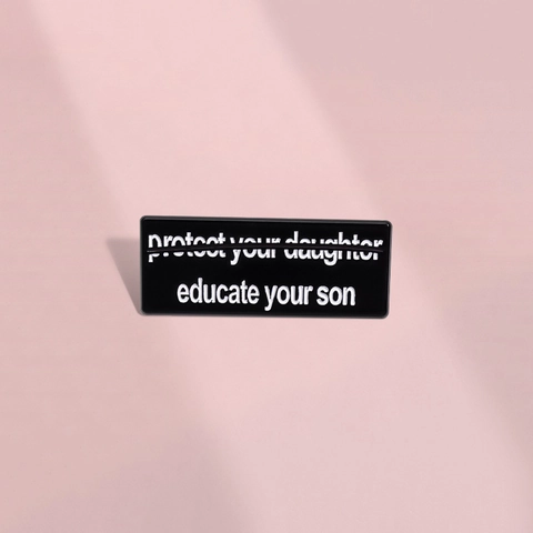Alloy Enamel Brooch Pin Protect Your Daughter Educate Your Son Slogan Badge For Clothes Bag Accessories Personalized Jewelry