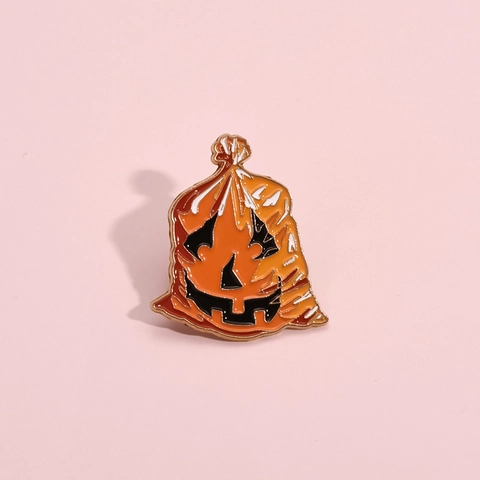 Kreative Halloween Kürbis Tasche Emaille Brosche Pin Lustiges Gruseliges Lächeln Legierung Abzeichen Für Party Kostüm Zubehör