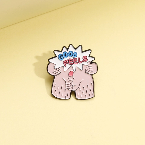 Funny Cartoon Good Feels Enamel Pin Quirky Alloy Brooch For Backpack Clothing Accessories Unisex Decorative Jewelry Gift
