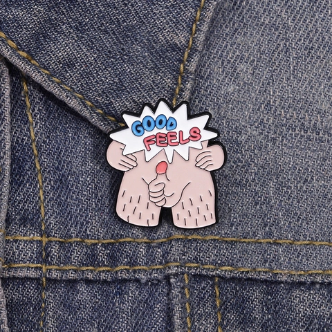 Spilla in Smalto di Lega Good Feels con Scritte Creative a Fumetti Divertente Spilla Laccata Individuale Accessorio per Distintivo in Metallo Personalizzato