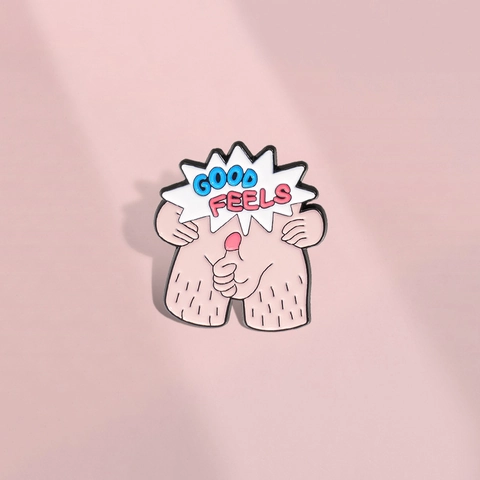 Funny Cartoon Good Feels Enamel Pin Quirky Alloy Brooch For Backpack Clothing Accessories Unisex Decorative Jewelry Gift