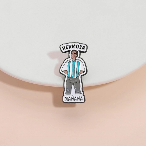 Pin de Esmalte Hermosa Manana Broche de Personaje de Dibujos Animados Aleación de Zinc Pintado Camisa a Rayas Insignia Accesorios Ropa