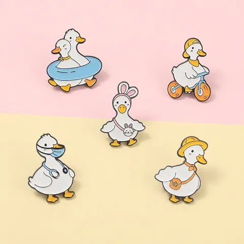 Ensemble de Badges Broches en Émail Canard de Dessin Animé Broches Animaux pour Vêtements Sacs à Dos Chapeaux Accessoire