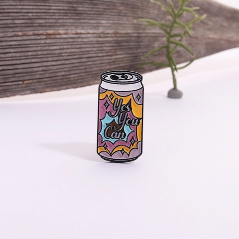 Inspirational Yes You Can Soda Can Enamel Pin Fun Beverage Can Shape Alloy Brooch Badge For Clothing Backpack Accessories