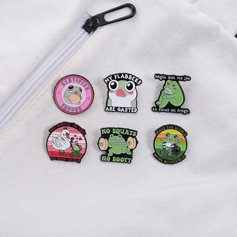 Lustige Cartoon Frosch Emaille Brosche Pin Legierung Tier Abzeichen Schmuck Für Rucksack Kleidung Zubehör Kreatives Geschenk