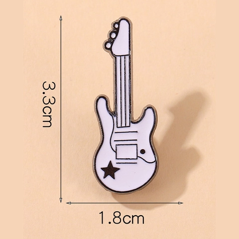 Cartoon Guitar Enamel Pin White Guitar Star Badge Cute Boy I Tried Star Brooch For Clothing Backpack Accessories Gift