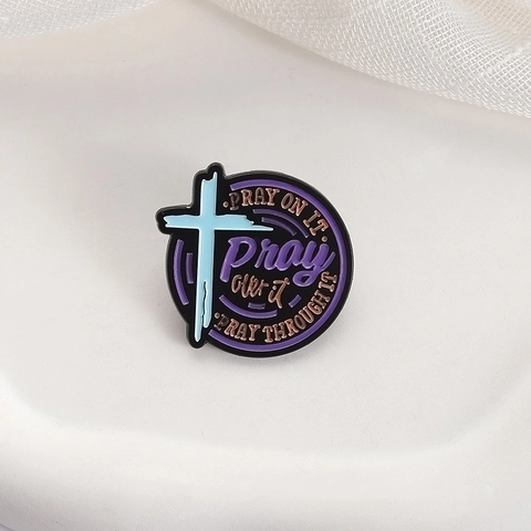 Inspirierend Religiös Emaille Pin Rund Legierung Botschaft Brosche Abzeichen Für Herren Damen Kleidung Tasche Jacke Deko Zubehör