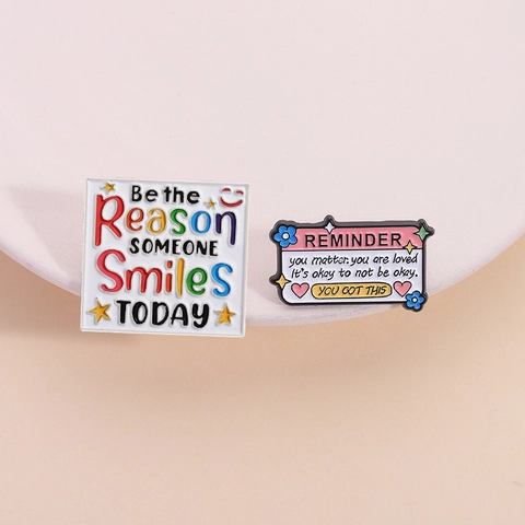 Set di Spille Smaltate con Citazioni Motivazionali in Inglese Lega di Zinco Laccato per Vestiti Borse Spilla Decorativa Regalo