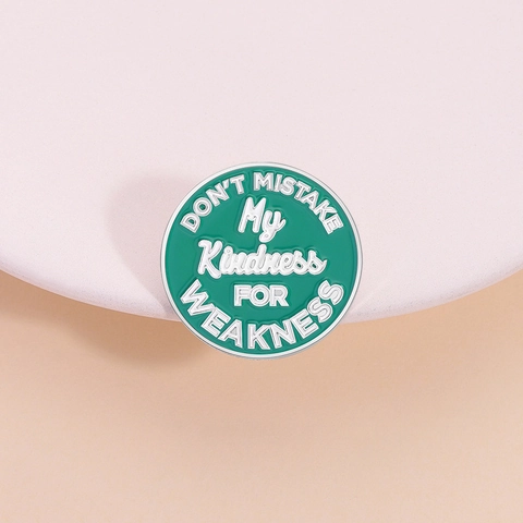 Spilla Smaltata Tonda Motivazionale Lega di Zinco Verde Distintivo Lapel Pin per Zaino Abbigliamento Accessori Gioielli