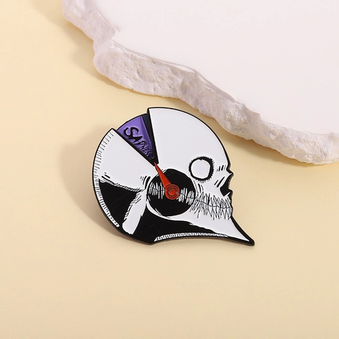 Creative Skull Mood Gauge Enamel Pin Alloy Sadness Empty Broken Badge Brooch For Clothing Backpack Unisex Jewelry Gift