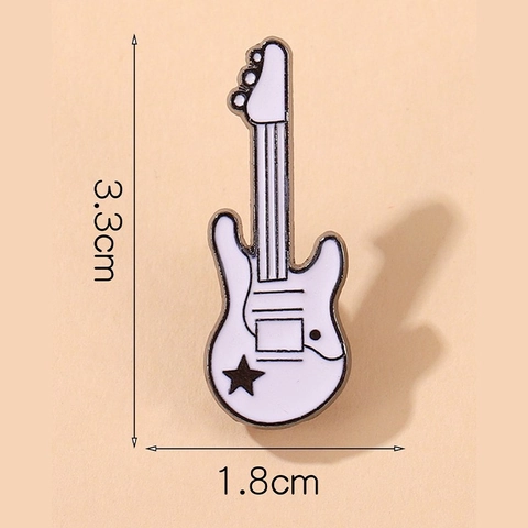 Cartoon Guitar Enamel Pin White Guitar Star Badge Cute Boy I Tried Star Brooch For Clothing Backpack Accessories Gift