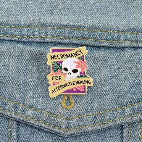 Gothic Totenkopf Und Blumen Emaille Pin Legierung Metall Abzeichen Für Denim Jacken Künstlerische Dekorative Brosche