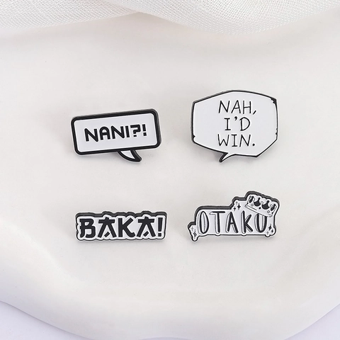 Καρφίτσα Σμάλτου Anime Nah I'd Win Baka Otaku Καρφίτσα από Κράμα Ψευδαργύρου Σήμα Κινουμένων Σχεδίων για Σακίδιο Ρούχα