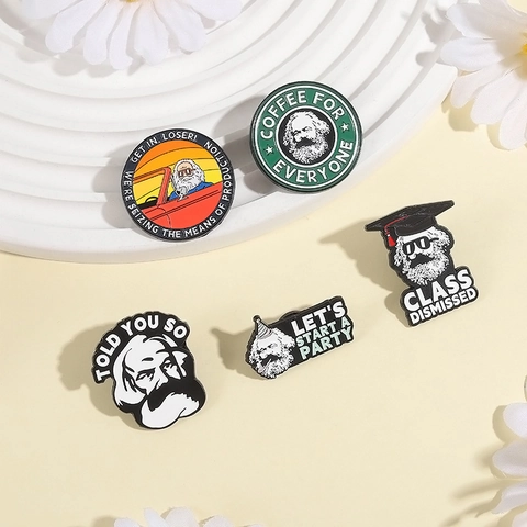 Humorvolle Karl Marx Emaille Pin Legierung Brosche Kreatives Slogan Abzeichen Lustiges Porträt Schmuck Für Kleidung Rucksack Hut