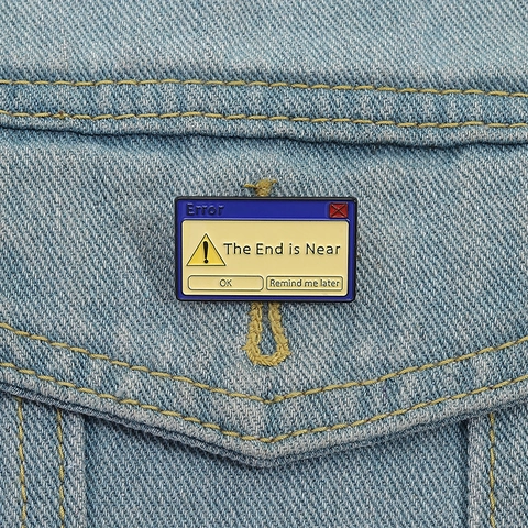 Broche en Émail Fenêtre d'Erreur Informatique Vintage Alliage Message Rétro UI Pin pour Décoration Vêtements Sac à Dos