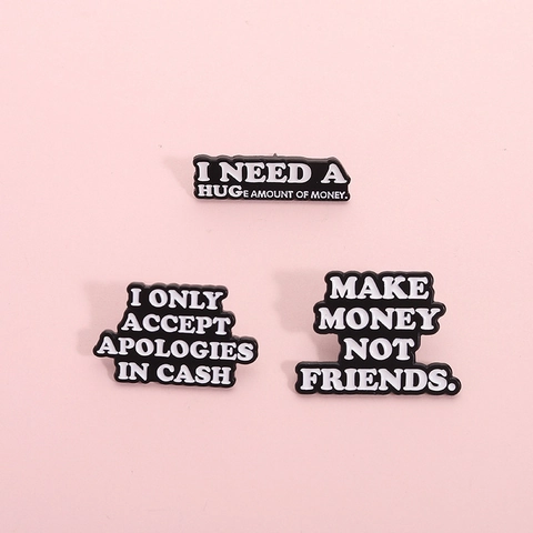 Ensemble de Broches en Émail avec Citations Anglaises Sarcastiques Insigne en Alliage pour Vêtements Sac à Dos Unisexe Bijoux