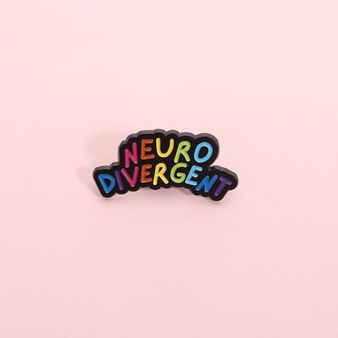 Creative Neurodivergent Enamel Pin Rainbow Letter Alloy Brooch For Backpack Clothes Neurodiversity Pride Badge Jewelry Gift