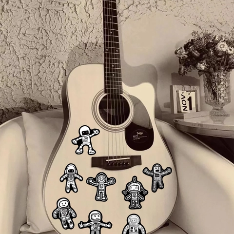Astronaut Robot Graffiti Stickers Waterproof PVC Decals For Laptop Guitar Luggage DIY Decoration Cute Cartoon Space Stickers