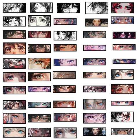 Anime Augen Aufkleber Wasserdicht PVC Manga Graffiti Decals Für Laptop Gitarre Gepäck DIY Kreative Dekorative Sticker