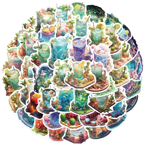 Fantasy Microcosm Beverage Cup Waterproof PVC Decorative Stickers For Laptop Guitar Luggage DIY Artistic Decals Matte Finish