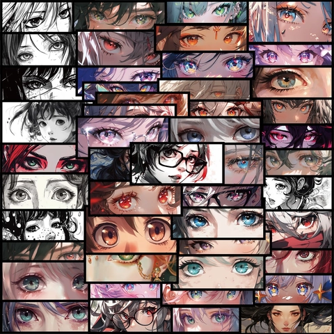 Anime Augen Aufkleber Wasserdicht PVC Manga Graffiti Decals Für Laptop Gitarre Gepäck DIY Kreative Dekorative Sticker